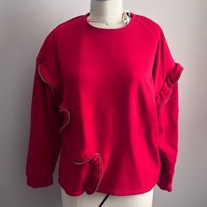 ZARA SWEATSHIRT WITH RUFFLE ZIPPER DETAIL